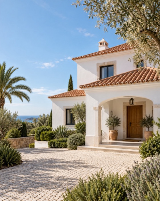 Illustrative white Algarve villa exterior